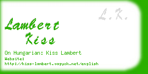 lambert kiss business card